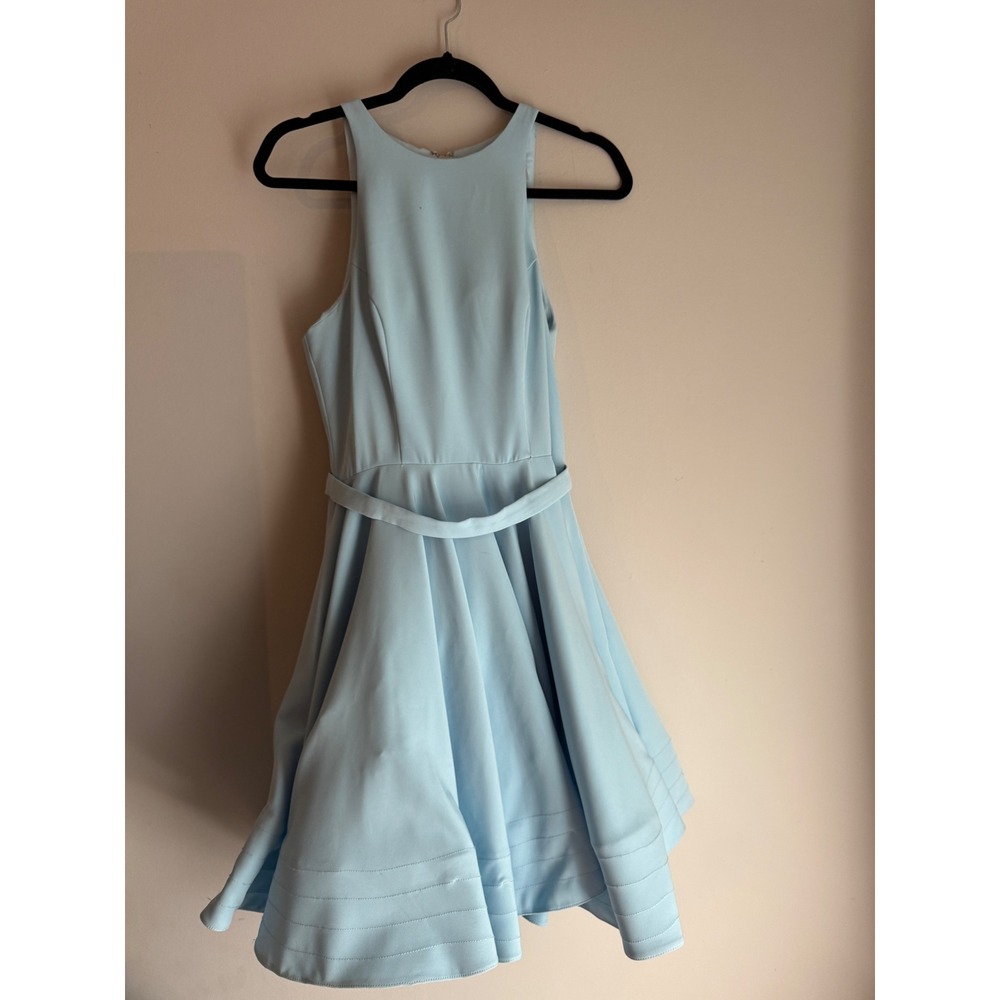 Ieena for Mac Duggal Blue Halter Fit and Flare Skater Dress Size 6